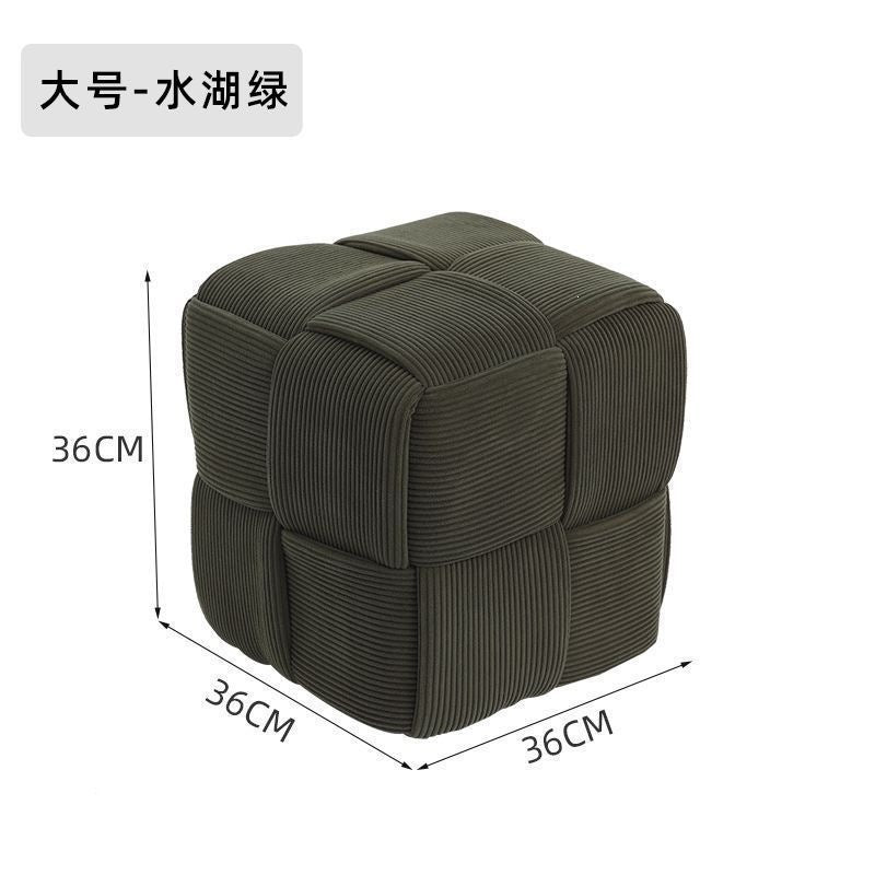 Popular simple sitting stool square stool accessible luxury low stool door changing shoes makeup stool for home living room coffee table sofa footrest
