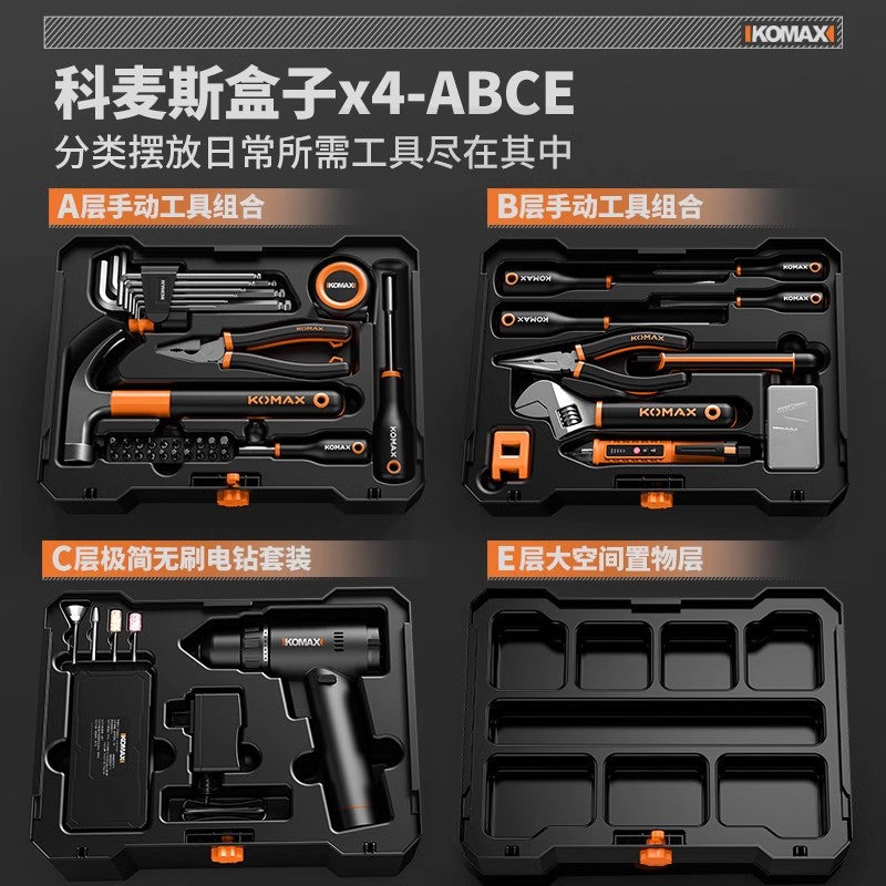 Home & daily use toolbox set - multifunctional hardware kit, electrician's specialized repair, family & car combination full set