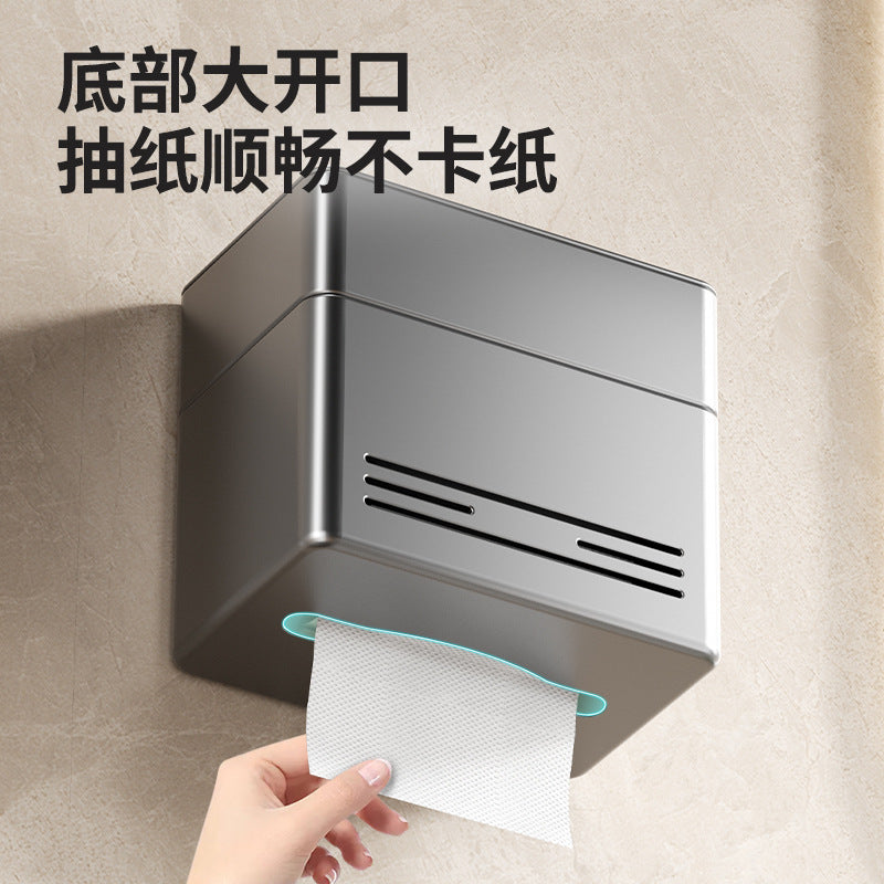 Gun Ash Toilet Tissue Box No Punching Waterproof Wall Mounted Toilet Roll Paper Drawing Toilet Paper Toilet Paper Shelf
