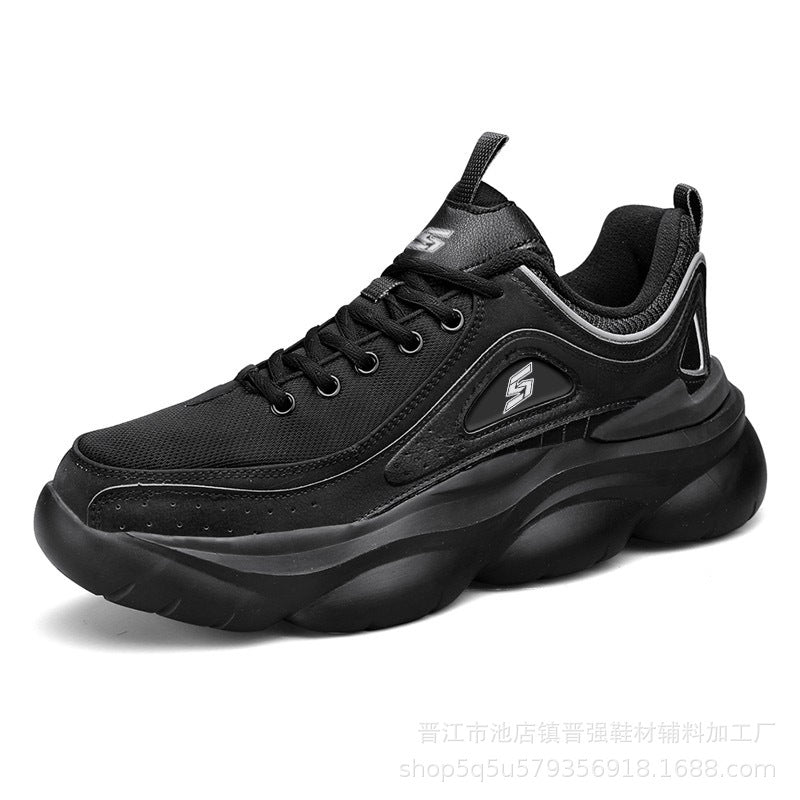 S standard retro style panda shoes leather surface thick sole shock absorption sports running shoes trendy versatile casual dad trendy shoes generation