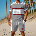 men's short-sleeve and shorts set, casual sportswear set, 3d printed cross-border hot seller, dropshipping available