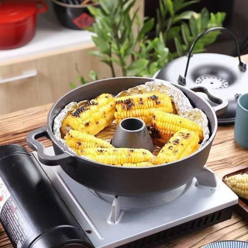 Cast iron commercial roasted sweet potato pot household roasted sweet potato pot roasted roasted potato corn machine pig iron roasting pot multi-purpose