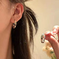 Irregular geometric earrings-e5645 silver