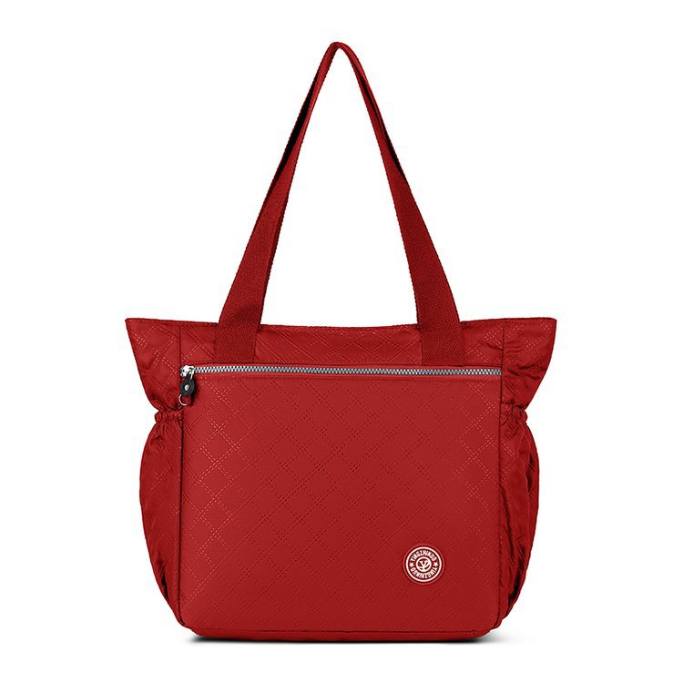 Casual diamond embroidered thread portable women's bag large capacity simple commuter shoulder bag Oxford cloth practical versatile tote bag