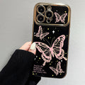 Large window electroplating suitable for apple 15pro butterfly starry sky mobile phone case iphonexr/13 bracelet soft protective cover