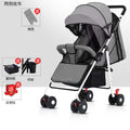 Four-wheel, two-hand reclining stroller - linen grey - cotton-padded base frame