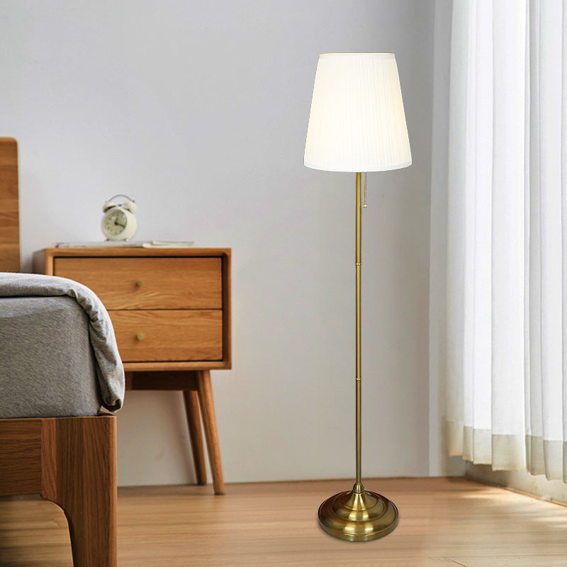 New simple floor lamp, living room atmosphere lamp, bedside table lamp, bedroom eye protection night light, retro drawstring decorative standing lamp