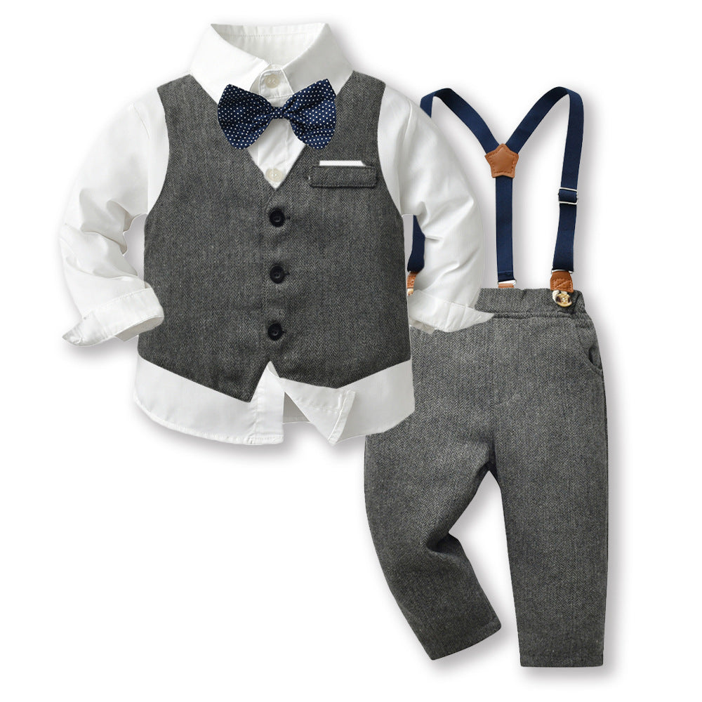 Kids suit suit handsome boy flower boy vest dress baby boy first birthday birthday medium large child suit spring clothing