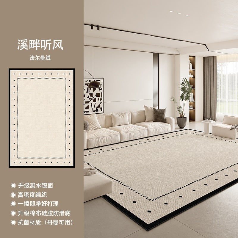 Distributed carpet living room  new cream style no-wash and wipeable bedroom waterproof sofa light luxury high-end floor mat