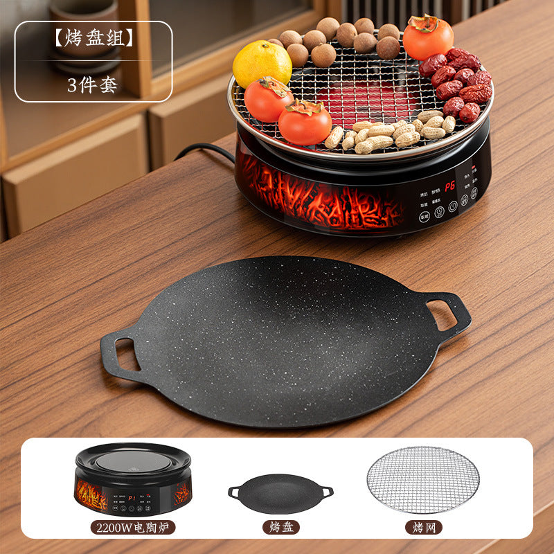 Full screen imitation charcoal electric ceramic stove tea making set glass teapot health tea stove indoor tea making equipment