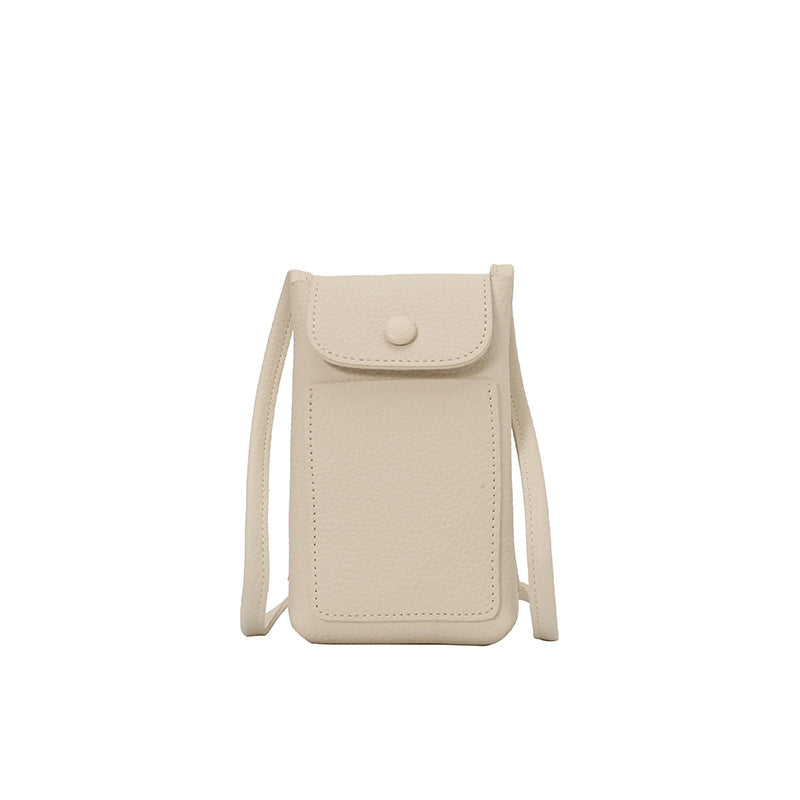 Cross-border premium soft leather messenger mobile phone bag women's 2025 summer new shopping and walking mini macaron shoulder bag