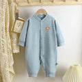 Newborn baby german velvet romper - striped bodysuit, seamless crawling suit, autumn/winter warm sleepwear for infants