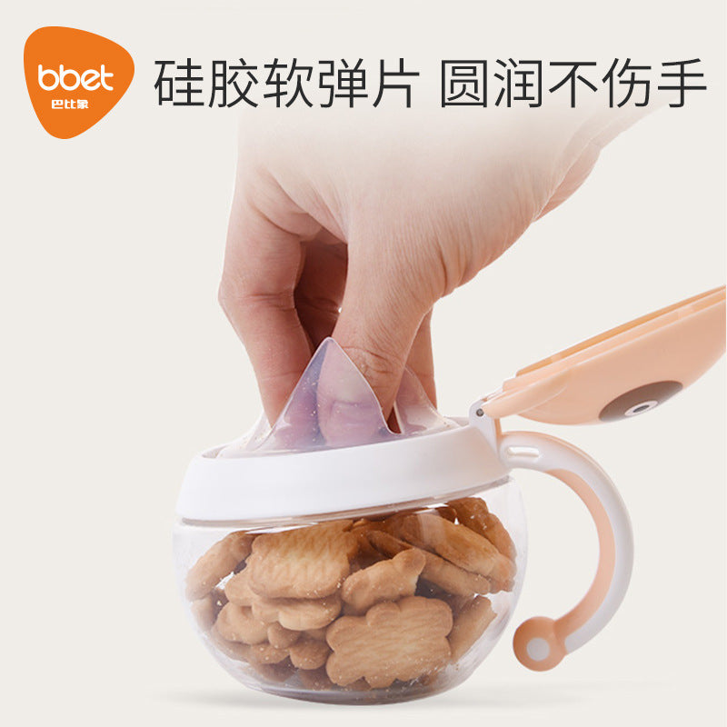 Babi Elephant Baby Snack Box Portable Out Snack Bowl Anti-Spill Fruit Cup Baby Supplementary Food Storage Box Rice Noodles