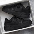 Men's spring/autumn niche design versatile casual solid black skate shoes youth sports thick sole height increasing bread shoes trendy sneakers