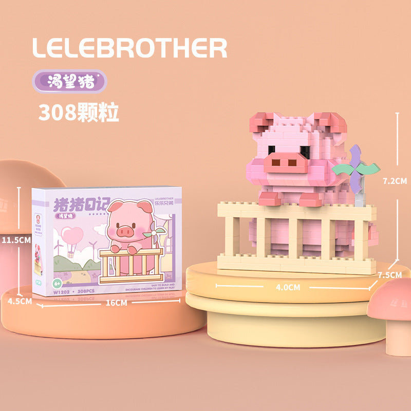 Compatible with lego micro bricks, cartoon figurines, children's educational building blocks, assembly toys, cross-border market stall gifts, wholesale