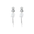 Super sparkling zircon flower beach vacation style tassel long earrings for women, square and round face earrings, 2025 new high-end design
