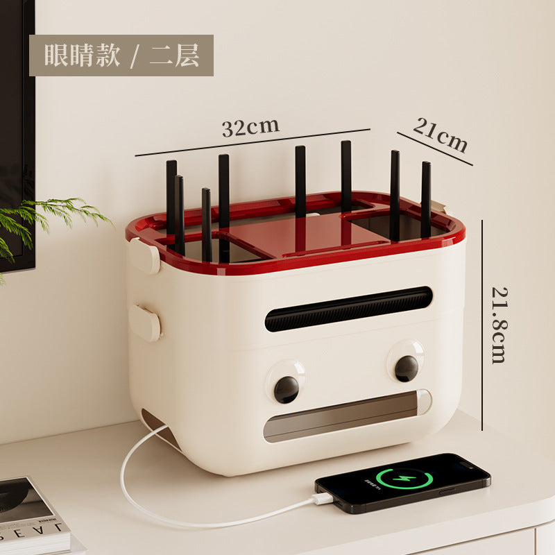 Router storage box - home wifi, tv set-top box organizer, new socket & broadband cable management solution
