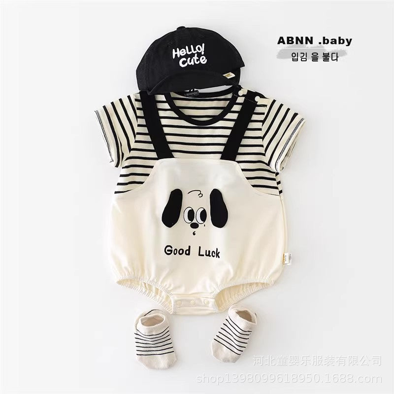 Summer baby rompers - lightweight cotton short-sleeve onesies for infants and toddlers - summer outfits, crawling suits, and outdoor wear for baby boys and girls