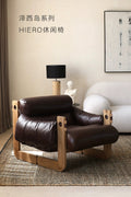 Vintage-inspired casual chair, single solid wood sofa chair, retro designer jersey chair, nordic style home bedroom chair