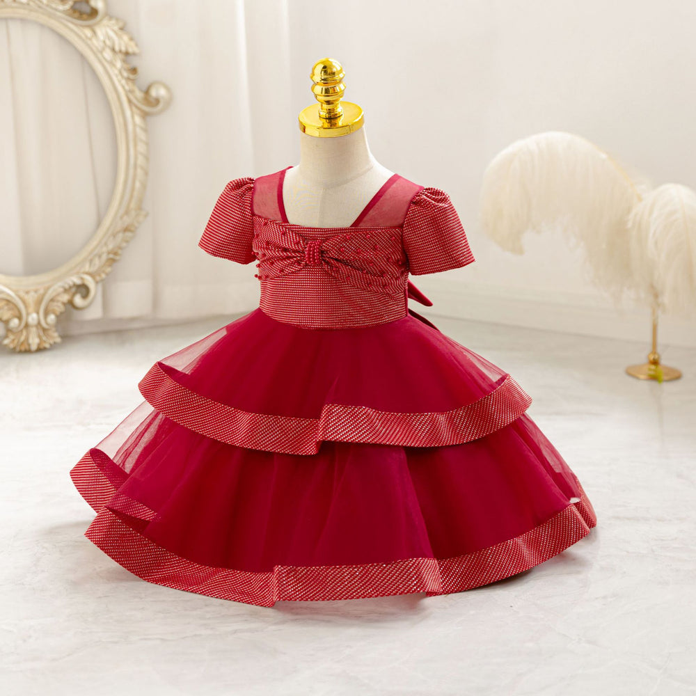 Export ready-made children's dress bows princess dress baby girl birthday party dress flower girl