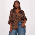Amazon fashion cross-border  autumn american retro leopard print shirt women's trendy looseeasiest for match outwear women's clothing