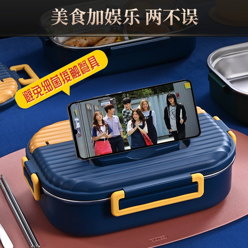 304 stainless steel lunch box, thermal insulation box, special bento for students and office workers, canteen packing box, divided into compartments, fast food trays