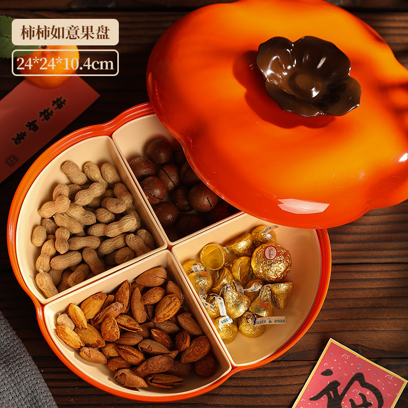 Chinese wedding candy plate Chinese New Year dried fruit box Internet celebrity explosion household living room snack plate housewarming new home nut plate