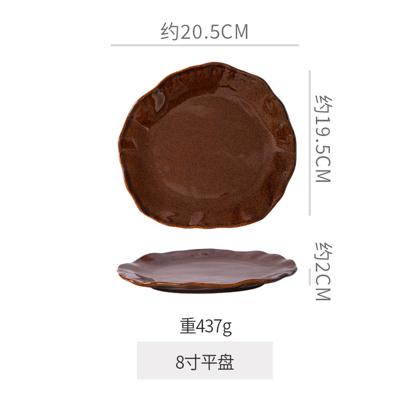 Stylish special-shaped bowls, plates, dishes, retro, good-looking restaurants, hotels, for home, steak plates, desserts, pastries, rice bowls