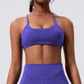Fashion cross-border cross-back sports intimates running belt chest pad thin strap fitness top tight yoga wear for women