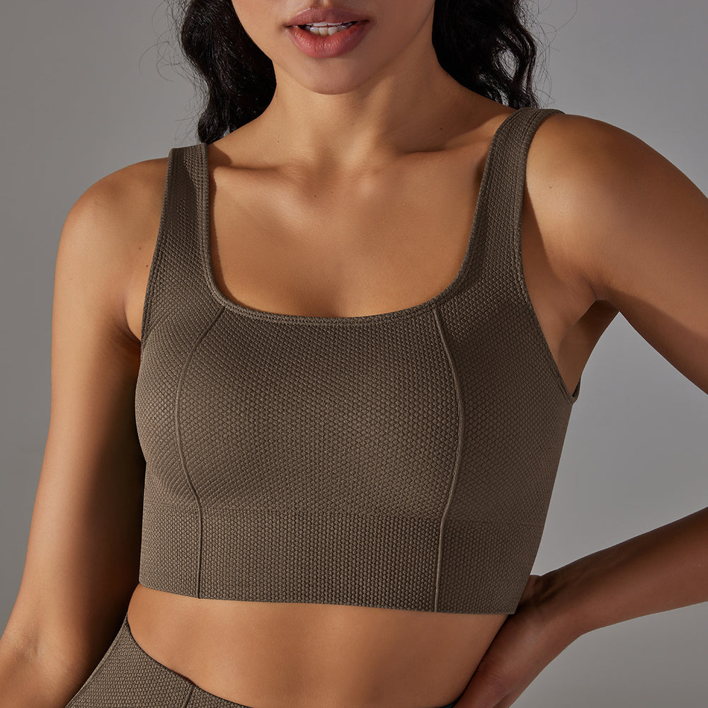 Multi-organ jacquard seamless yoga wear sexy back sports bra topsbubble wrap push-up running fitness vest