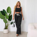 Pre-sale-65965# cross-border fashion  women's street loose slimming look wide leg trendy denim pants