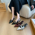 Niche style high heels red toe cap sandals fairy shoes 2025new arrival spring summer black french pointed toe flats
