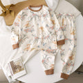 Custom kids' thermal underwear set - factory direct, 100% cotton, crew neck base layer, spring/autumn style, toddler & children's sizes, all-cotton loungewear