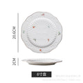 European-style floral dessert plate, three-tier fruit stand, modern display for show homes, creative embossed ceramic plate wholesale