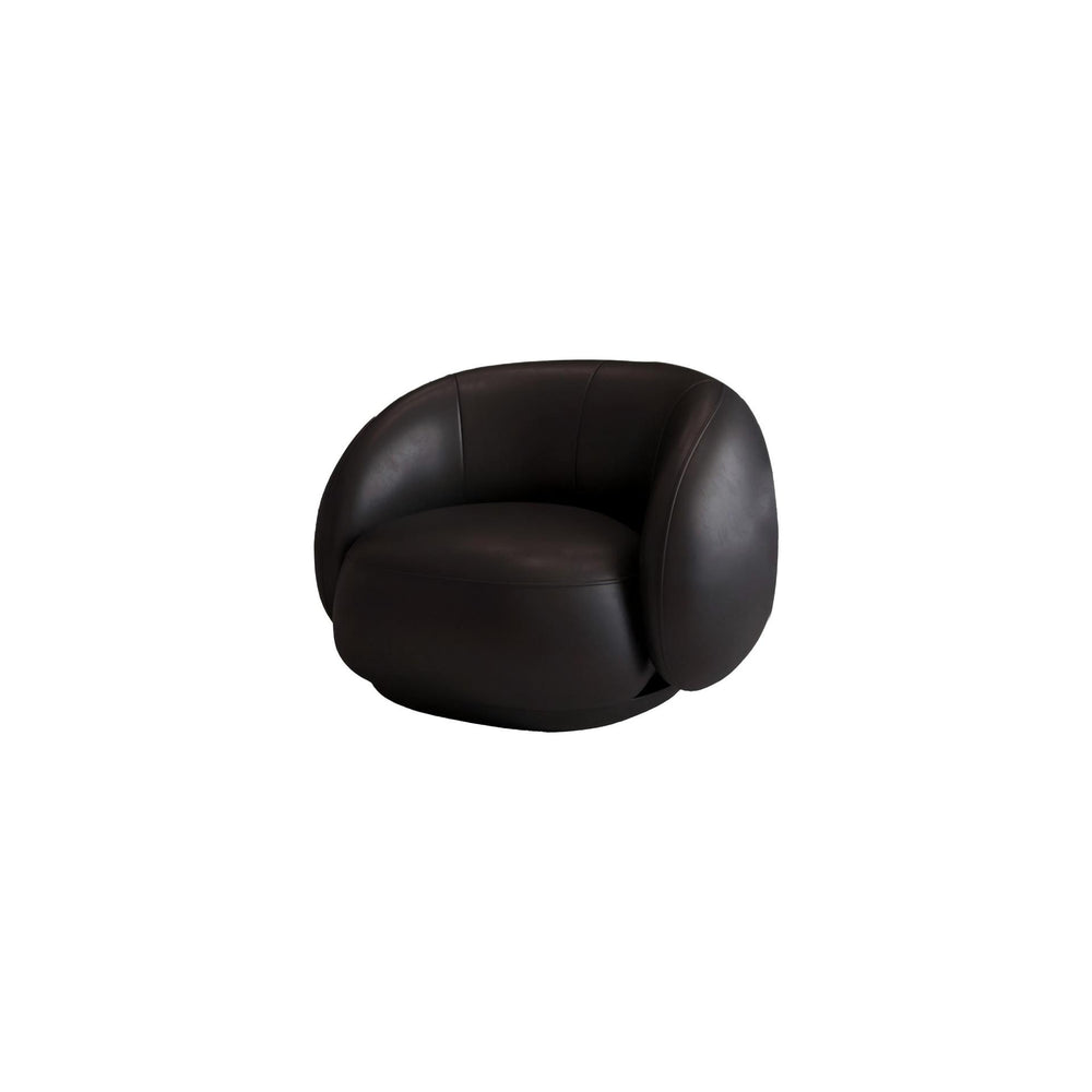 Nordic light luxury sofa - black retro living room home small apartment clothing store curved leather reception large sofa