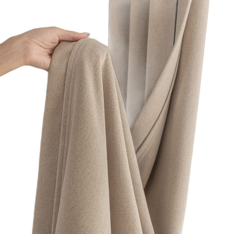 New double-sided chenille cotton linen blackout curtains - premium style for bedroom, living room, balcony - vintage-inspired ready-made curtain fabric