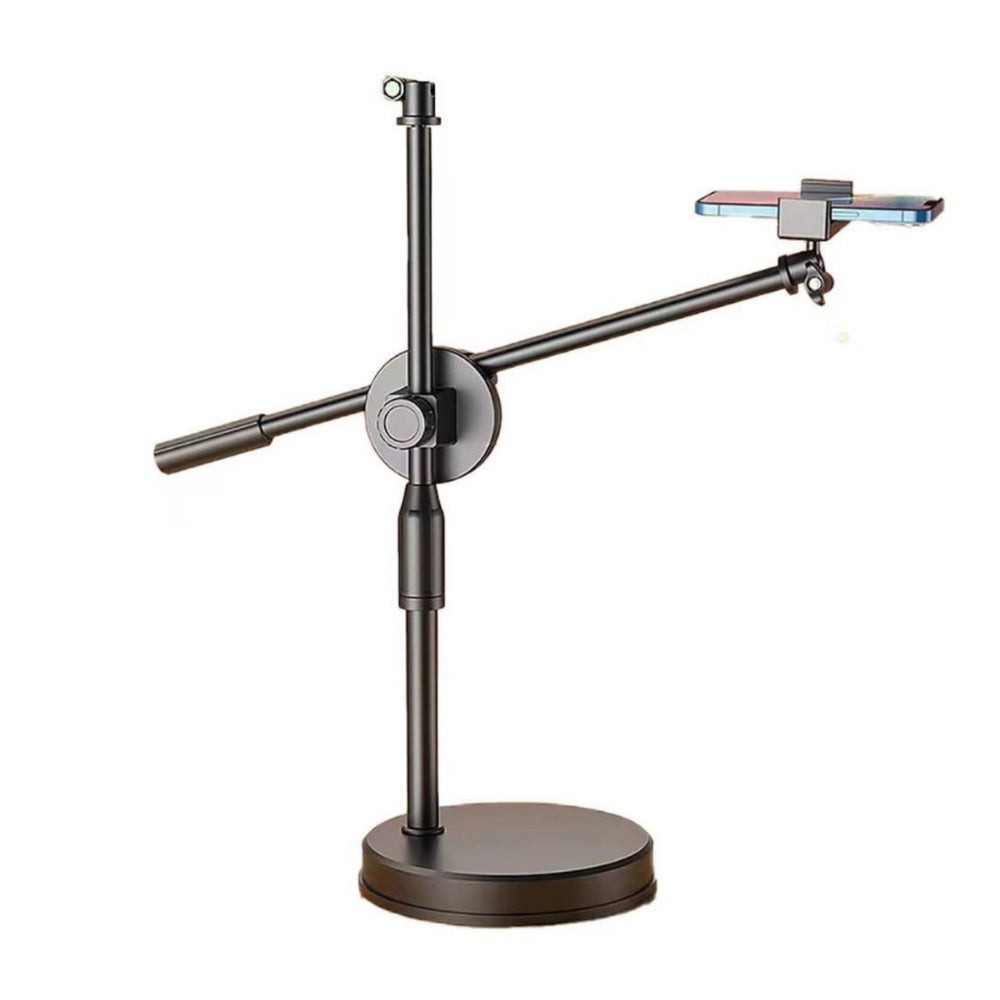 Overhead shot stand with fill light kit - live streaming light, phone holder, telescopic & adjustable, perfect for influencer livestreams and online classes