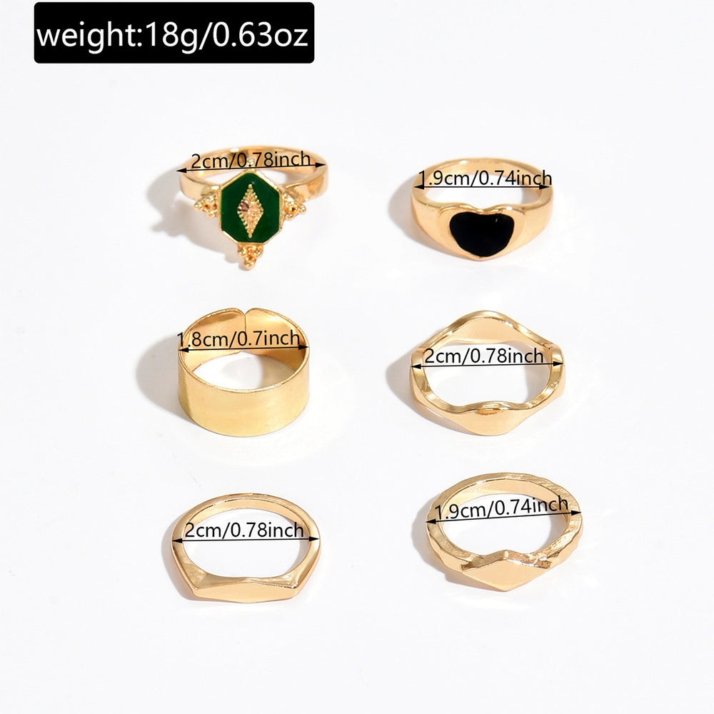 European and american cross-border ins heart-shaped ring personalized niche high-end stacked villa trendy popular style alloy ring jewelry