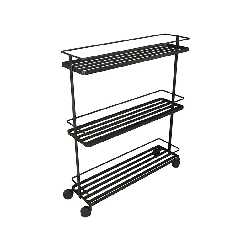 Wheeled bathroom rack floor-to-ceiling waterproof living room bedroom kitchen multi-functional ultra-narrow angle wrought iron installation-free storage