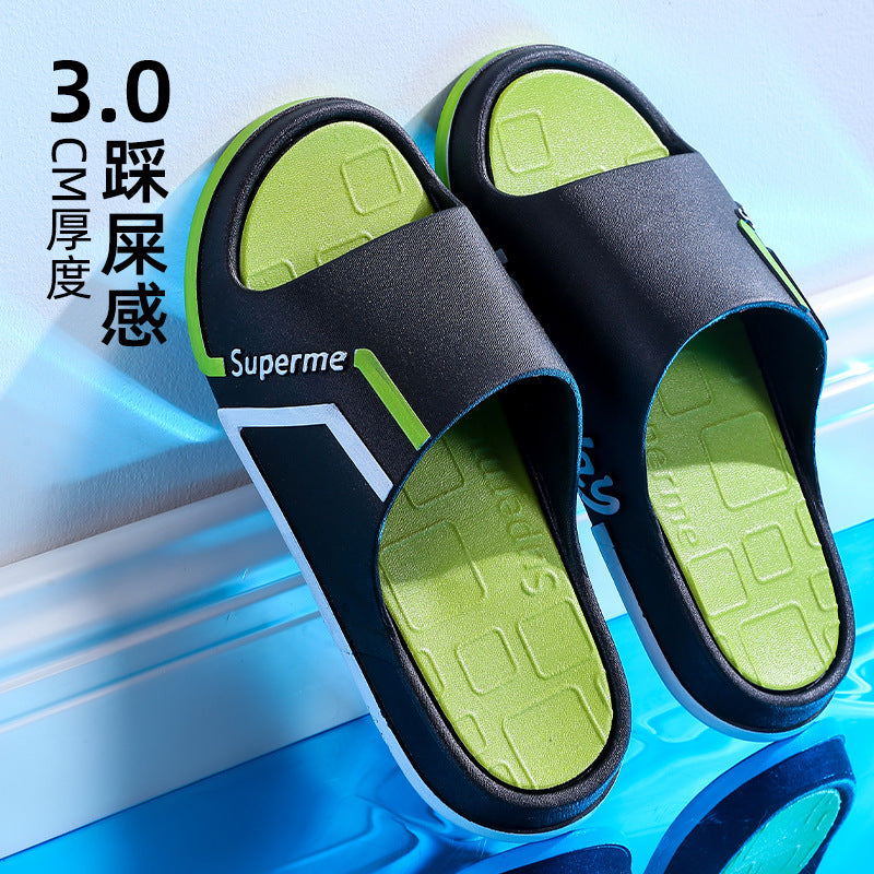 Slippers men's home bathroom non-slipdeodorizing filter wholesale outwearthick sole shit feeling cool slippers home new spring and summer