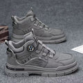 Boots men's high-top spring british style retromencasual leather shoes mid-top waterproofnon-slipworkwear boots