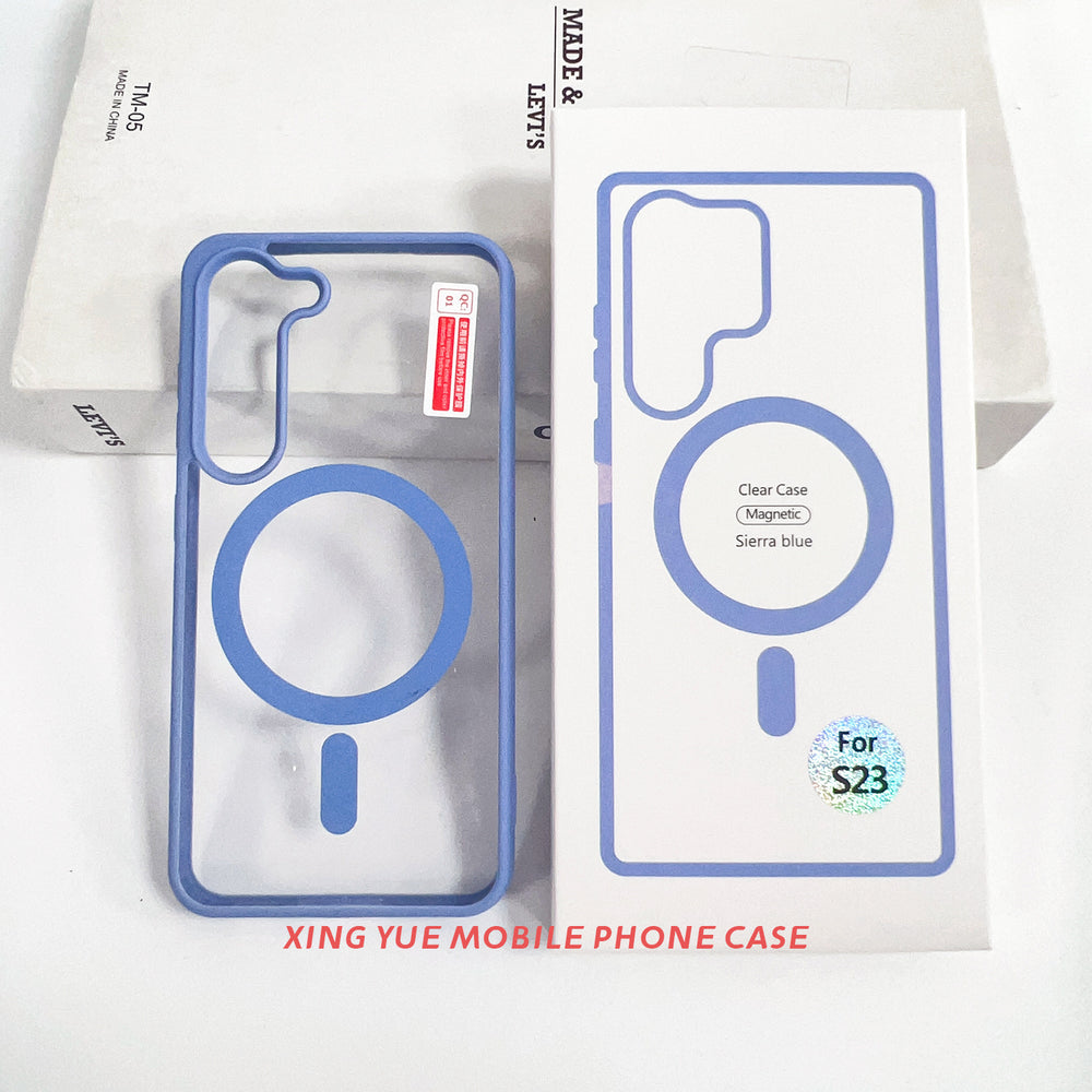 wholesale of samsung s25 ultra transparent magnetic phone case, s24 wireless charging color shield protective cover, a15
