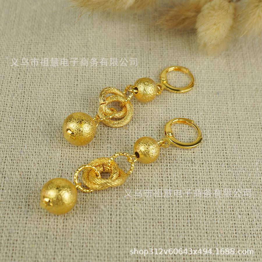 middle eastern women's spherical heart earrings arabic ethiopian jewelry handmade geometric earrings