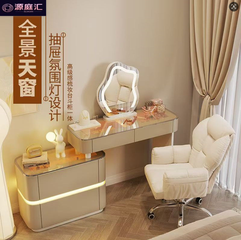 New arrival mirror dressing table for home bedroom classy sense chest all-in-one dressing table casual solid wood long dressing table