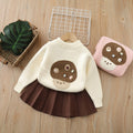 Kids' base layer sweater  autumn new arrivals: cute girls' outfit, girls' crew neck sweater, thickened set