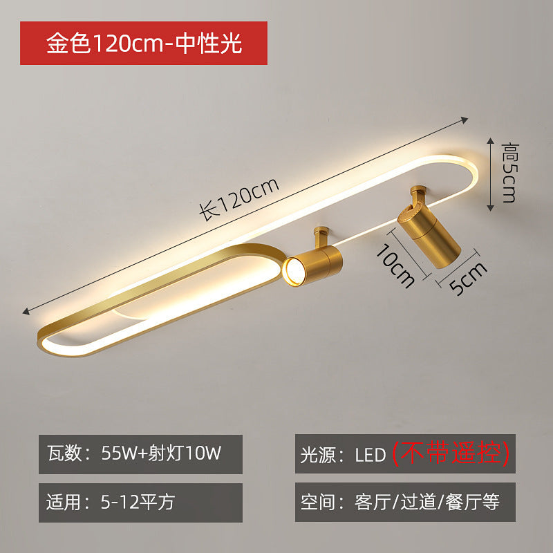Corridor ceiling light, aisle light, creative personality, strip with spotlights, no main lighting, simple modern cloakroom lighting