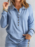 Amazon cross-border pure colorknitting shirt women's single-breasted lapel long sleevesloosecasual bottomtopsfall and winternew arrival