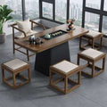 Modern minimalist small apartment balcony solid wood tea table and chair set with integrated tea tray and kettle - 2024 new arrival