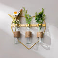 Wall-mounted vase & plant holder - no drilling required - hydroponic flower stand - nordic iron art decor