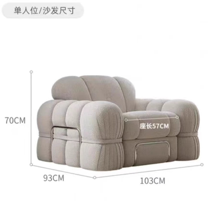 Modern medieval style accessible luxury fabric sofa for large and small apartments nordic living room single three-person steel tooth designer retro
